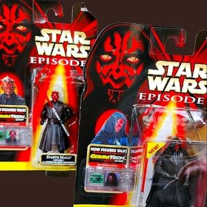 NIP!!! Star Wars Episode 1 Darth Maul X 2!! Each Includes A CommTech chip!